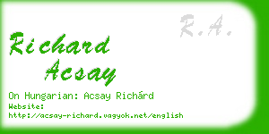 richard acsay business card