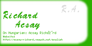 richard acsay business card